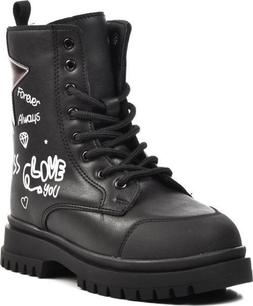 1566-F Siyah İçi Polarlı Kız Çocuk Bot