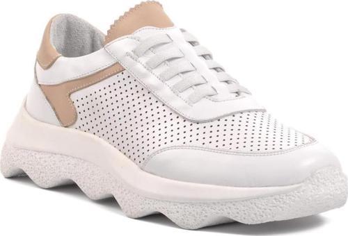 2314004 Beyaz İçi Dışı Hakiki Deri Kadın Sneaker