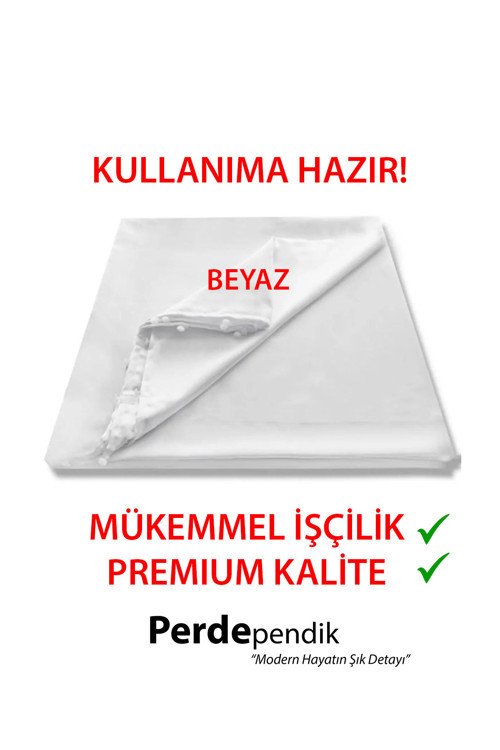 Güneşlik Perde Beyaz Lüx Kalın Saten Ütü Istemez 1.kalite Kullanıma Hazır Perde