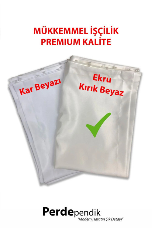 Güneşlik Perde Ekru, Kırık Beyaz, Krem Güneşlik Perde Saten Lüks Kalın 1. Kalite Hazır Perde