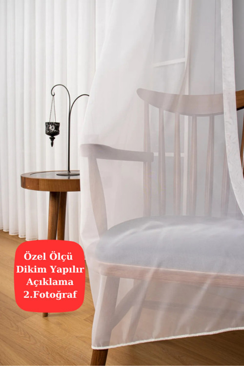 İpek Krep Düz Sade Şık Tül Perde Sık Pile