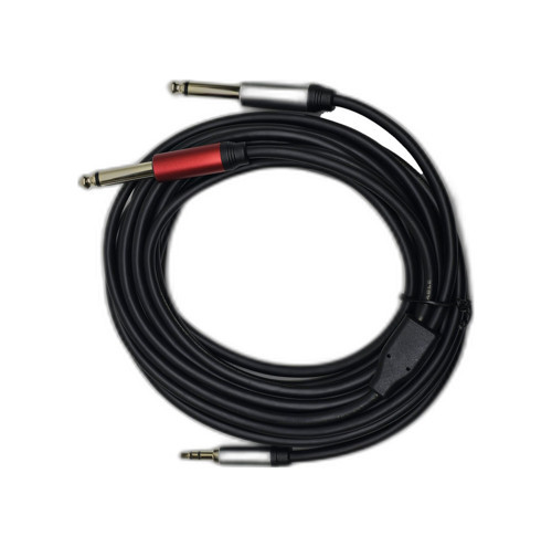 5 Metre 3.5 Mm To 2 X 6.35 Mm Ses Kablosu - Aux To Çivi Jak Mikser Ve Amfi Bağlantı Kablosu