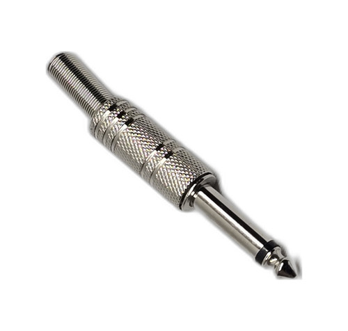 6.35mm Mono Erkek Jak Metal Kasa Gümüş Renk Gitar Amfi Hoparlör Ses Kablosu Tamir Konnektörü Uç