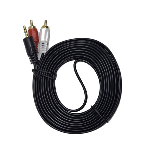 5 Metre 2 Rca To Aux Kablo - 3.5 Mm Stereo Jack Ses Aktarım Kablosu - Kırmızı Beyaz Tos Fiş
