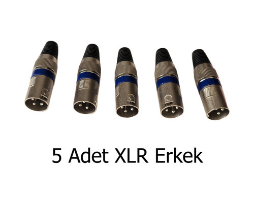 Profesyonel Xlr Erkek Jak - Mikrofon Ve Ses Sistemleri İçin 3 Pinli Konnektör 5'li Set