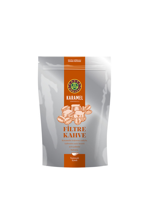 Karamel Aromalı Filtre Kahve Kağıt Filtre Çekim 250 Gr