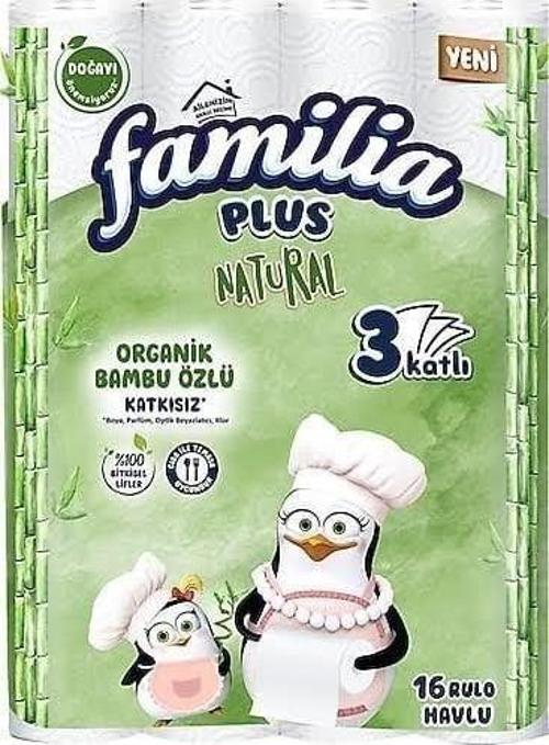 Kağıt Havlu 16'lı Natural 3 Katlı Bambu (12'li)
