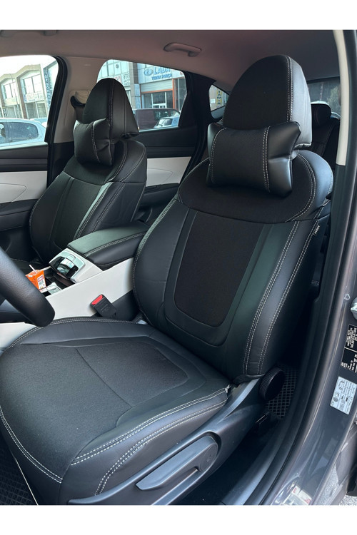 ATLAS OTO HYUNDAİ TUCSON ARACA ÖZEL DERİ-KETEN KOLTUK KILIFI