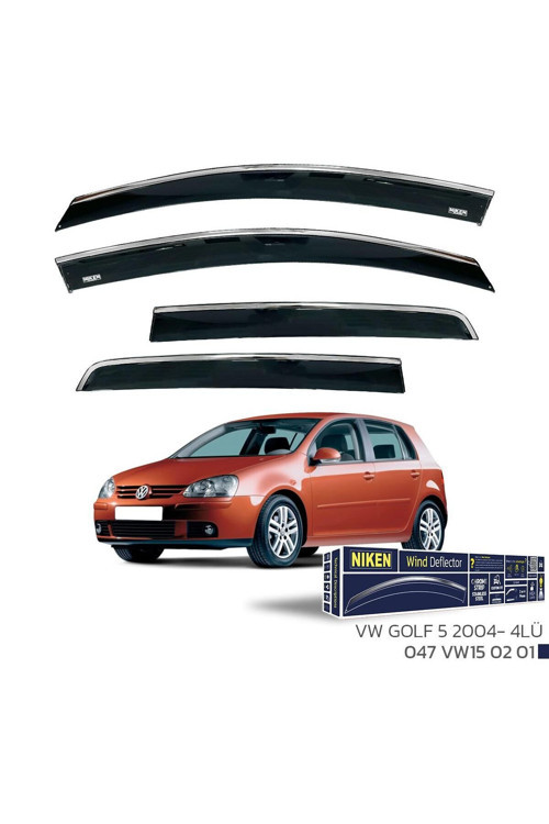 VW Golf 5 2004-2008 - Kromlu Cam Rüzgarlığı 4Lü Parça