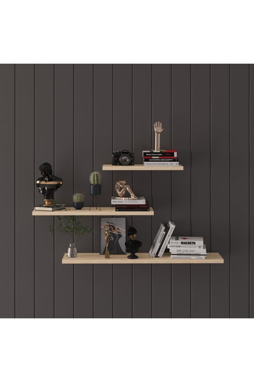 Modern Organizer Düzenleyici Dekoratif Kitaplık Banyo Mutfak 3'lü Duvarrafı