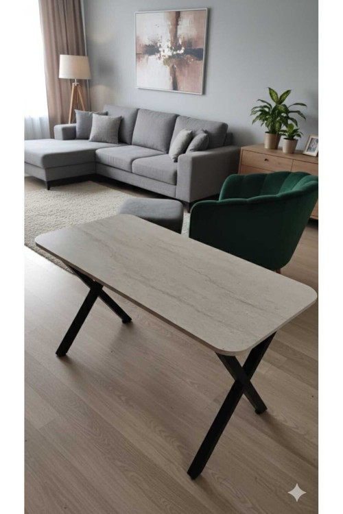 Treverten Masa Yemek Masası Balkon Masası Çalışma Masası 60x120 Tek Masa