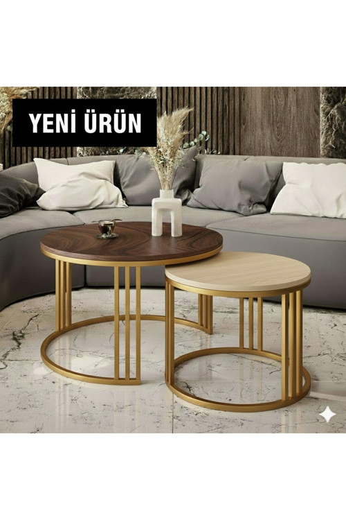 BELLA İKİLİ GOLD ORTA SEHPA METAL ORTA SEHPA