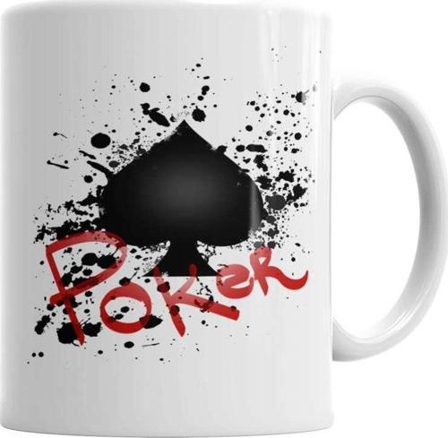 Poker Splatter Kupa Bardak Porselen