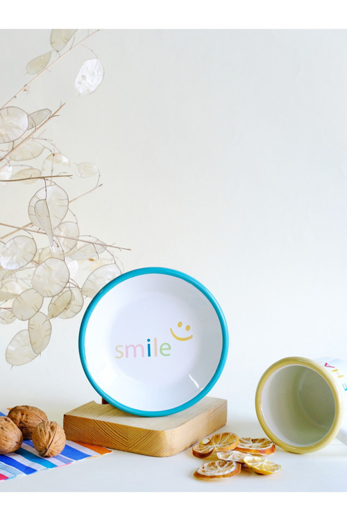 Emaye Tabak 12cm Smile Desen