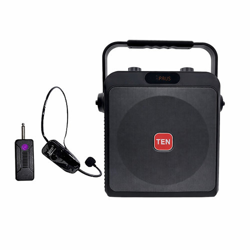 Ten,6,5'' 70W Taşınabilir Rehber Anfi + Kablosuz Kafa Mikrofonlu | Bluetooth’lu Mevlüt ve Organizasyon Ses Sistemi