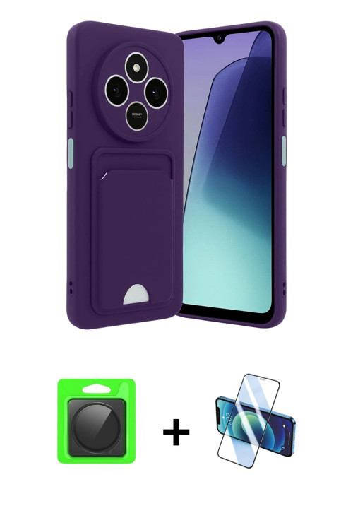 ieg™ Redmi 14C Kılıf Vadi Çizgi Prime - Siyah 3D Antistatik Seramik Nano Ekran Koruyucu + Siyah Raze