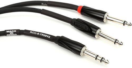 Black-Serisi Bağlantı Eklemesi/Split Kablo – 6,3-Mm-Trs- 2X 6,3-Mm Jak, Uzunluk: 1,5M – Rcc-5