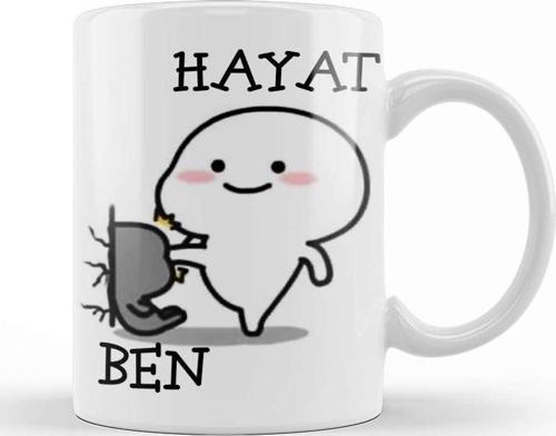 Hayat Beni Sıktı Komik Kupa Bardak Porselen