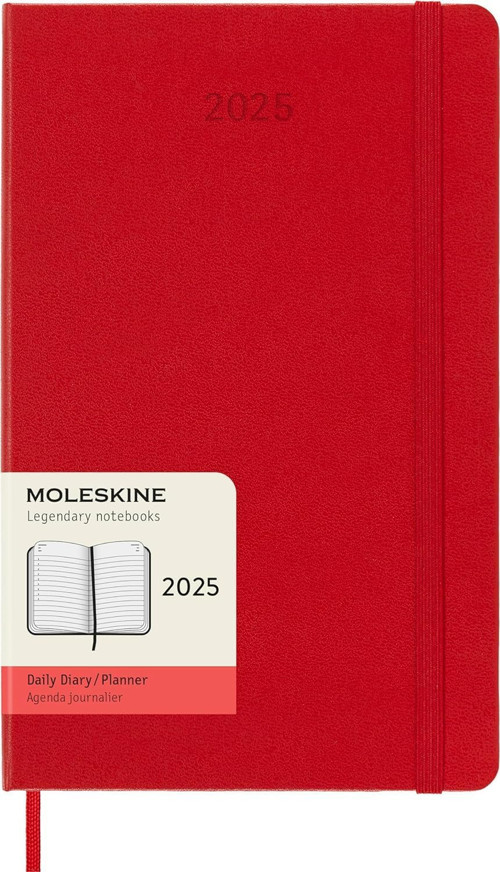 Moleskine Günlük Planlayıcı, 12 Aylık Günlük Planlayıcı 2025, Sabit Kapak Ve Elastik Kilit, Renk Kız