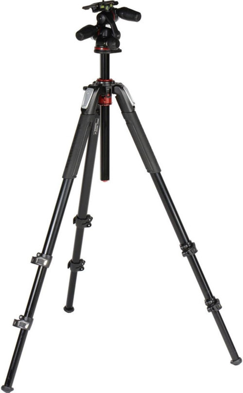 Kiti Alüminyum 3 Yollu Başlı 3 Bölümlü Tripod, Profesyonel Fotoğraf Aksesuarları Kiti, Kam