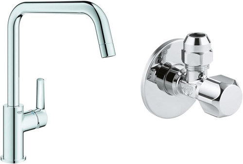 Start Eviye Bataryası Krom + 2 Adet 55Mm Ara Musluk Seti