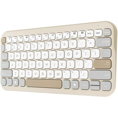 Marshmallow Mini Bluetooth Klavye, Çoklu Cihaz Uyumlu, Sessiz Tuşlar, Q-Türkçe, Bej