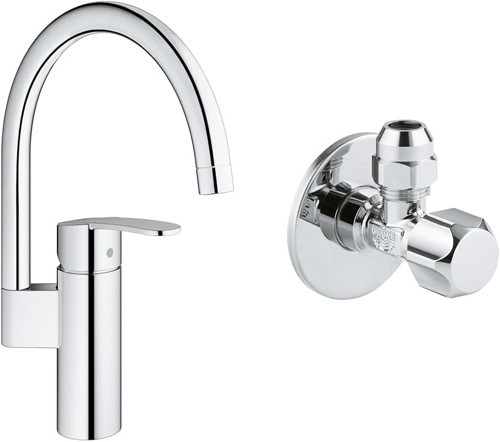Wave Cosmopolitan Quickfix Eviye Bataryası Krom + 2 Adet 55Mm Ara Musluk Seti