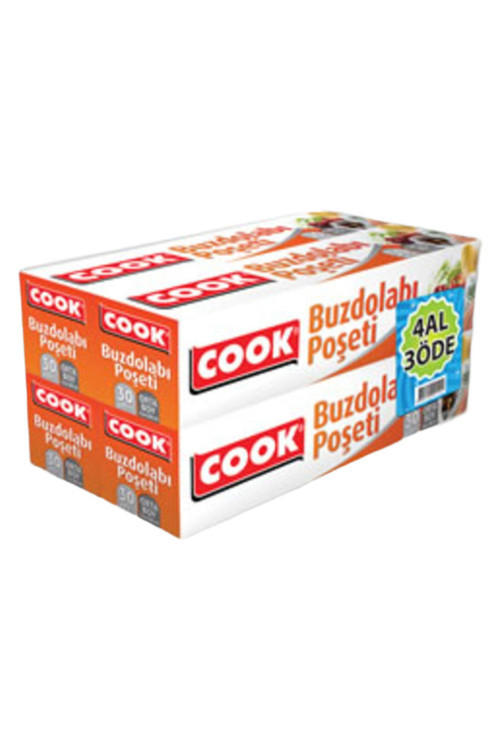 Cook Buzdolabı Poşeti (3+1) Orta Boy 24x38 Cm 120'li