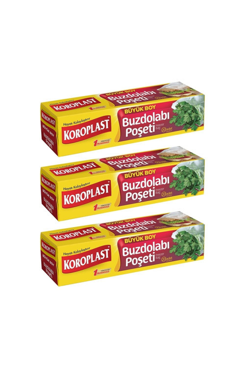 3'lü Büyük Boy Buzdolabı Poşeti (20'li 3 Paket)