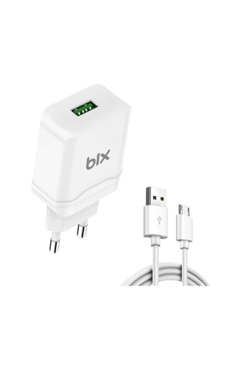 18w Qc 3.0 Hızlı Şarj Cihazı Ve Micro Usb Kablo Beyaz