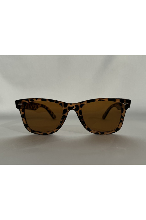 BluePepper Vega Leopar Güneş Gözlüğü Wayfarer Kahve Cam Renkli