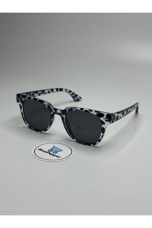 BluePepper Vega Model Zebra Desen Güneş Gözlüğü Wayfarer Siyah Cam Renkli