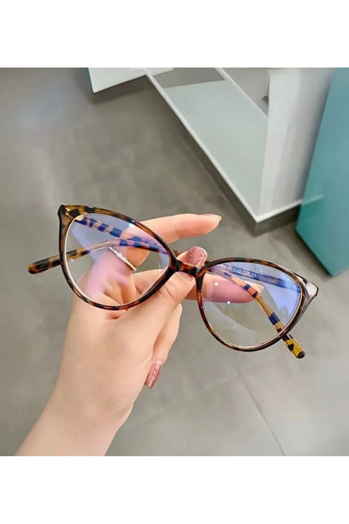 BluePepper Talia Leopar Mavi Işık Filtreli Ekran Gözlüğü Optik Uyumlu Camları Değişebilir