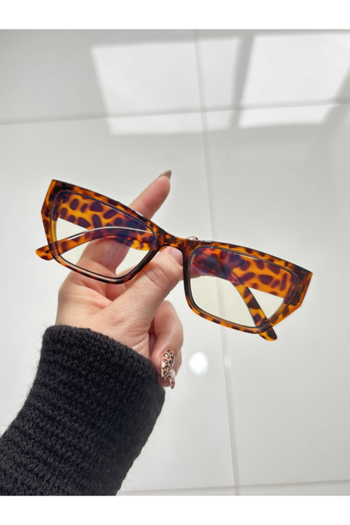 BluePepper Pradix Leopard Mavi Işık Filtreli Ekran Gözlüğü Cateye Unisex Optik Uyumlu Camları Değişebilir