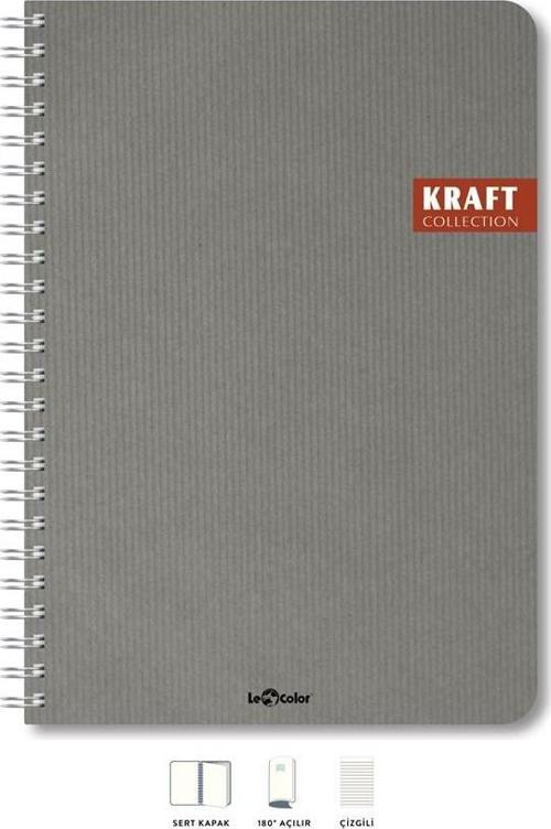 Kraft Ofis Defter Spiralli Çizgili Kum