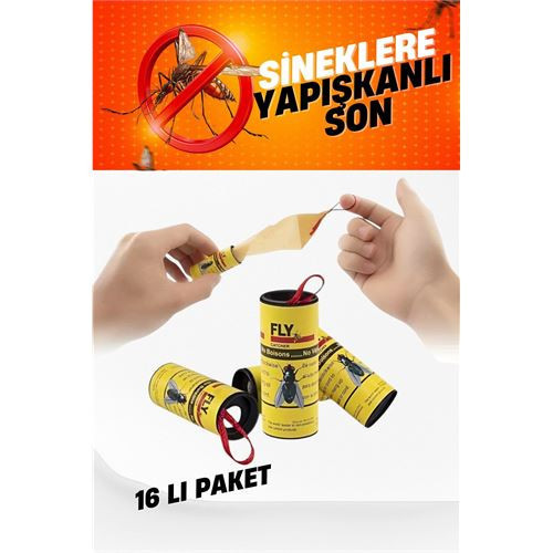 Turk Yapışkanlı Sinek Şeridi Sinek Kapanı 16 ADET