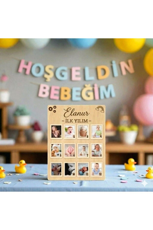 Hoş Geldin Yenidoğan Bebek Süsü Masa Üstü İsimlik