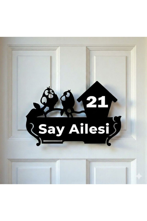Kişiye Özel Kuş Dalı Şeklinde Kapı Süsü Kapı Aksesuarı
