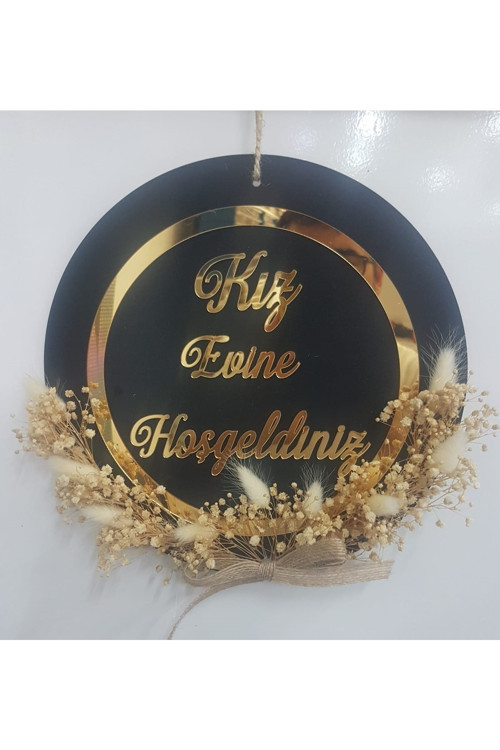 Kız Evine Hoşgeldiniz Kapı Süsü Kapı Aksesuarı 24 Cm Çap