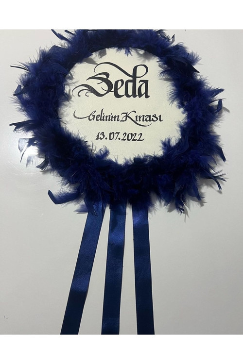 Isme Özel Otriş Süslü Deri Tef Kına Gecesi Gelin Tefi 30cm Vurmalı Çalgı Müzik Aleti