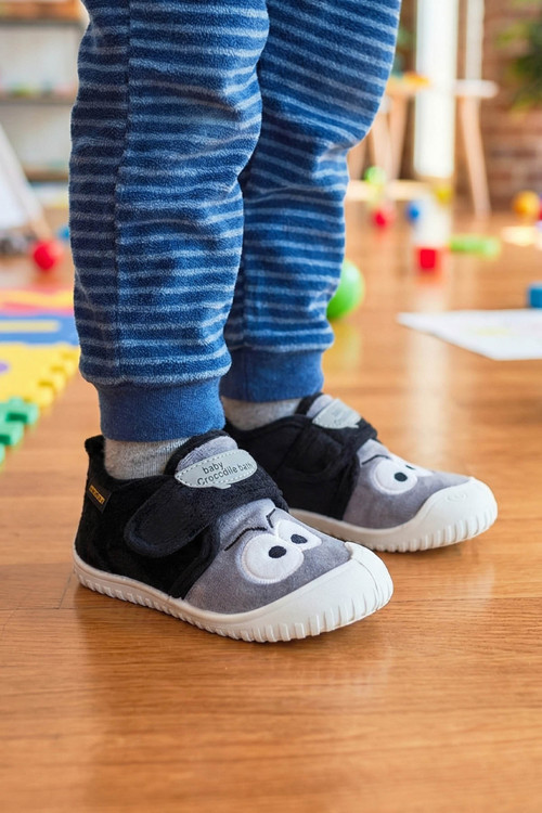 Kışlık Cırtlı Erkek Çocuk Günlük Okul Kreş Panduf Ayakkabı