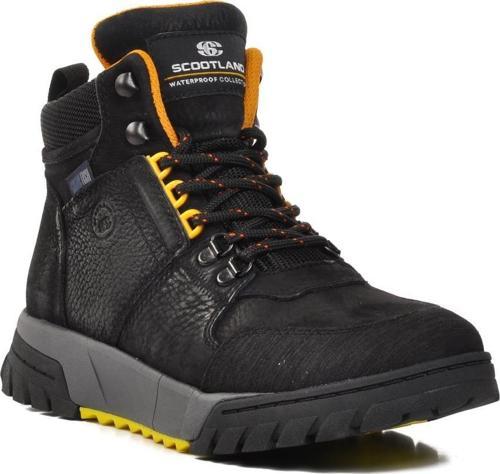 152-18491 Siyah Nubuk Hakiki Deri Suya Dayanıklı Erkek Outdoor Bot