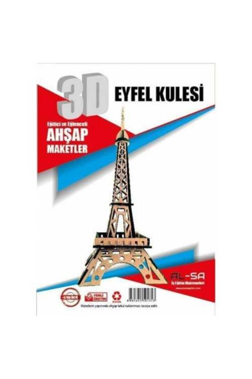 3d Ahşap Eyfel Kulesi Maketi (boyanabilir)