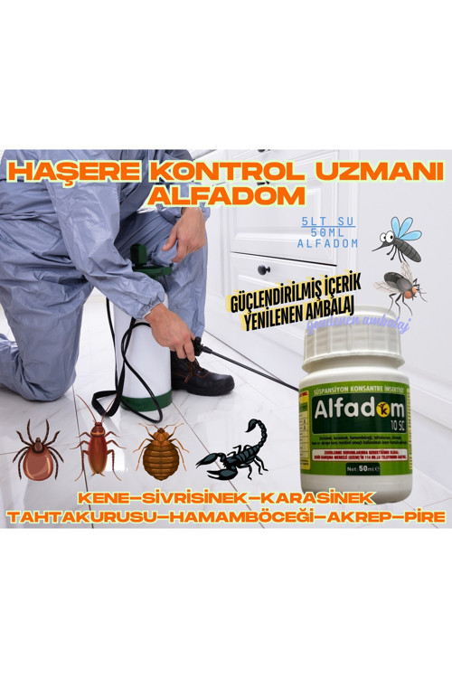 İlaç Alfadom 10SC Sivrisinek-Kene-Bit-Pire-Akrep-Hamamböceği (YENİLENMİŞ ÜRÜN)