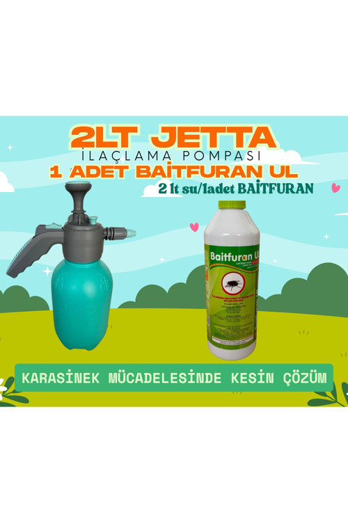 İlaç Jetta 2lt Ilaçlama Pompası - Baitfuran UL 450ml( Karasinek - Arı Haşere Öldürücü hazır sprey )