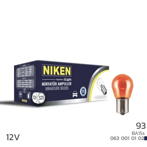 12V 93 Ampul Amber BA15S (10'lu)