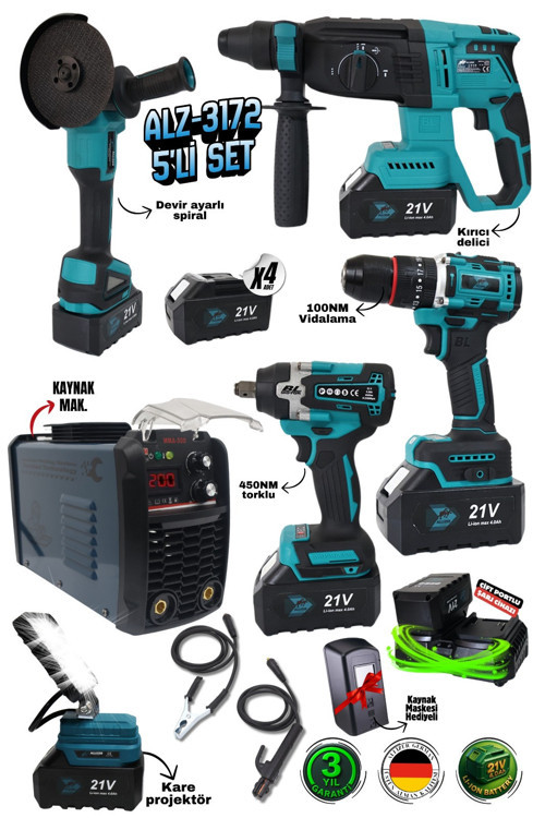 ALZ-3172 ALLİZER 5’li Set KAYNAK MAKİNELİ