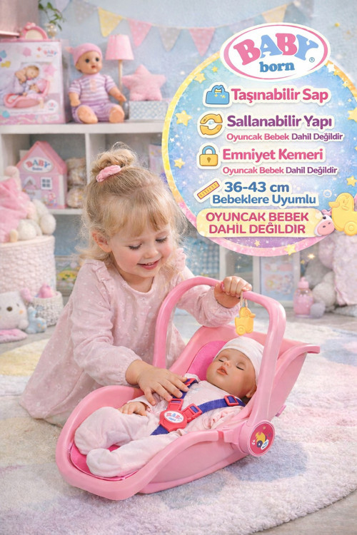 Baby Born Ana Kucağı Taşıma Koltuğu Sallanır Saplı 36-43 cm Oyuncak Bebek için BEBEK DAHİL DEĞİLDİR