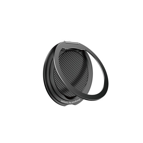 CR212 Aramid Fiber 360 Derece Dönebilen Magnetik Ring Stand Telefon Tutucu Siyah