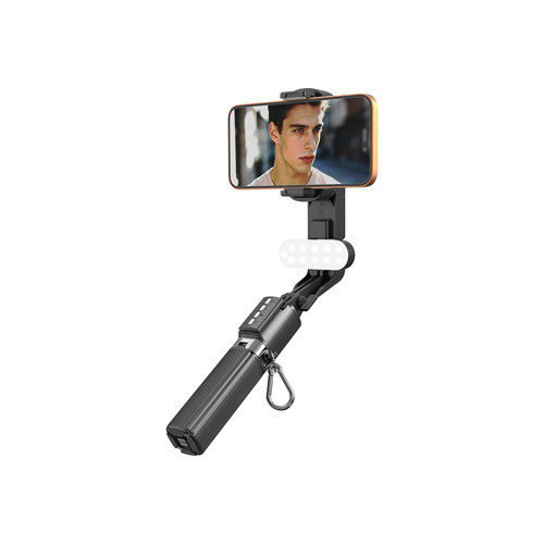 LPH124 Dolgu Işıklı Teleskopik Tripod ve Mini Selfie Çubuğu Siyah